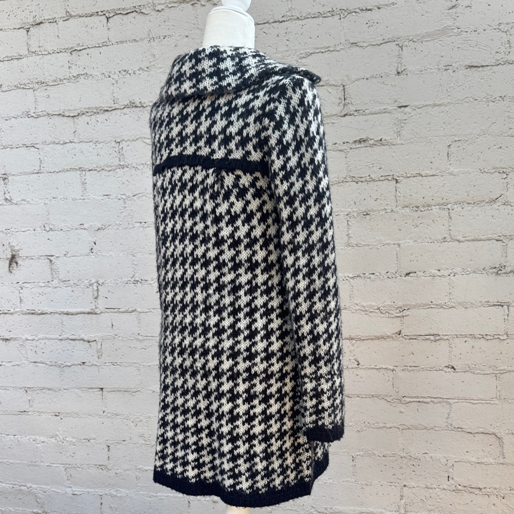VINTAGE Carducci Long Houndstooth Cardigan Size M - Picture 4 of 8